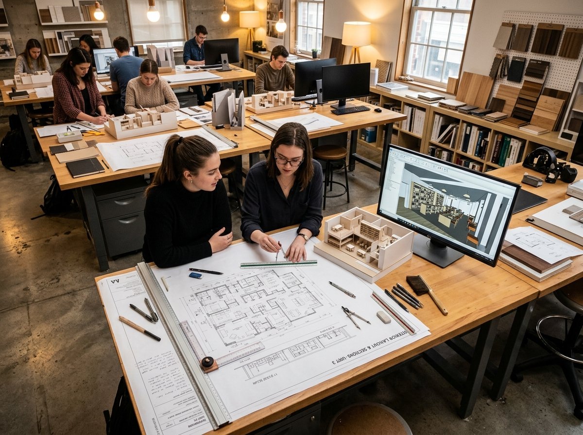 Interior Architecture Students in Studio